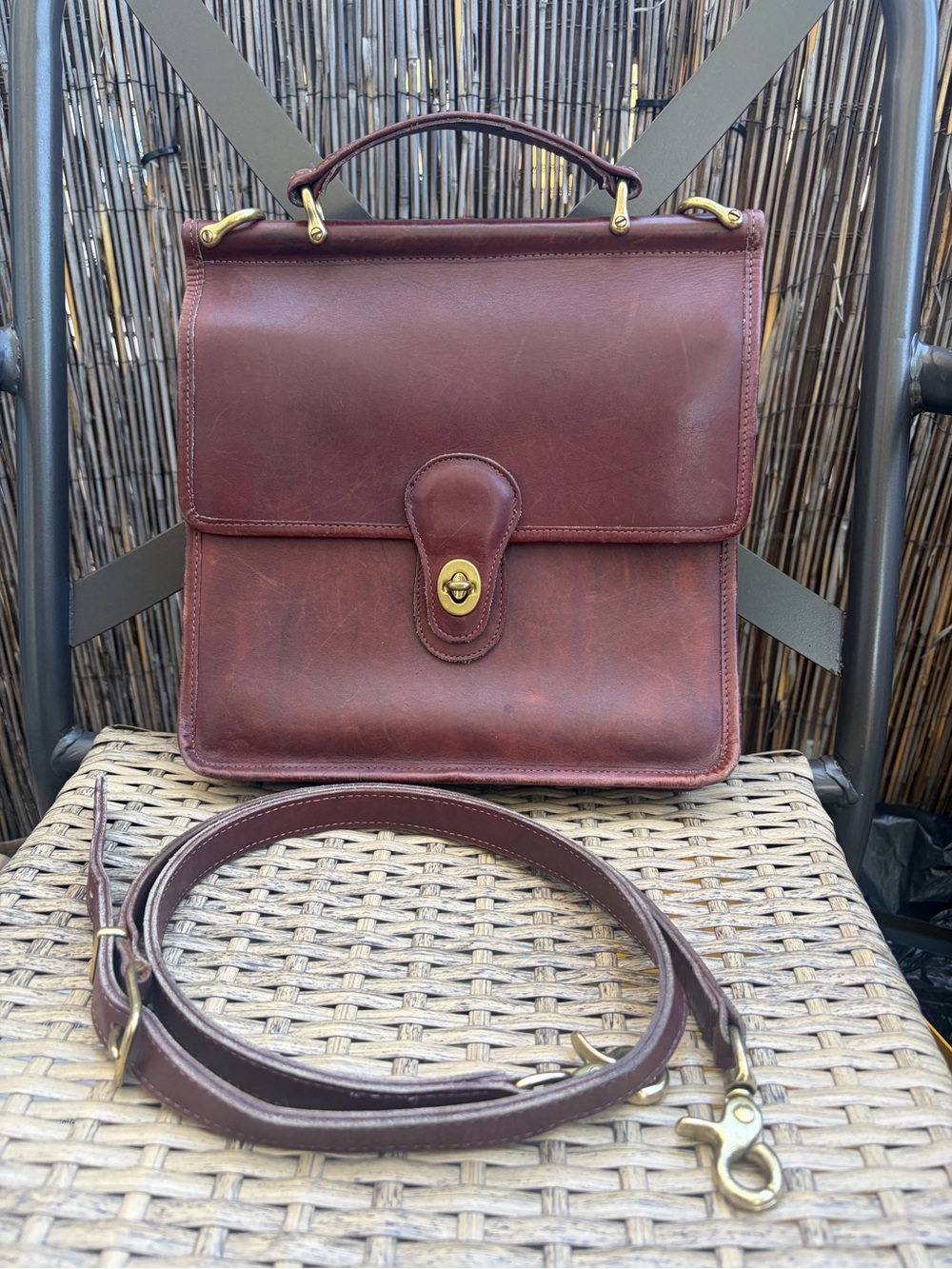Vintage Coach  Brown Glove Tanned Leather Crossbody Brief